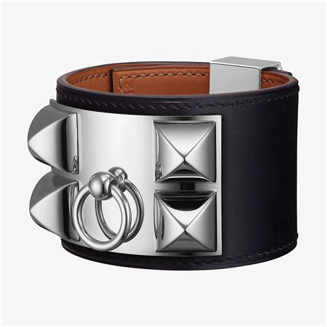 hermes collier de chien black leather cuff bracelet|Hermes cdc.